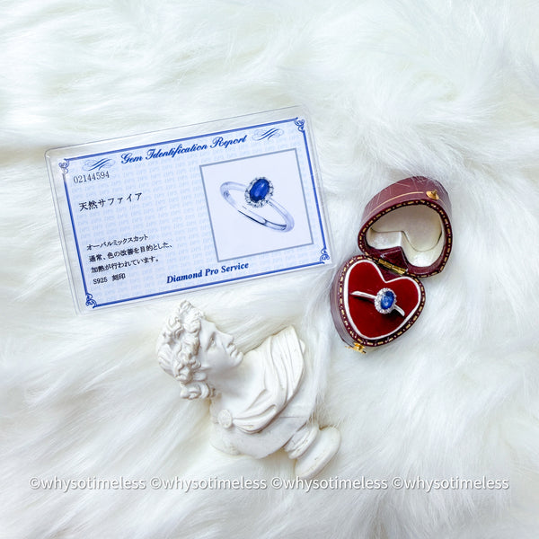 Natural Sapphire Zircon Silver Ring - Eugene