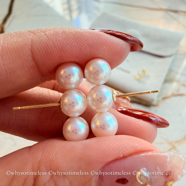 6-6.5mm Triple Akoya 18KYG Earrings