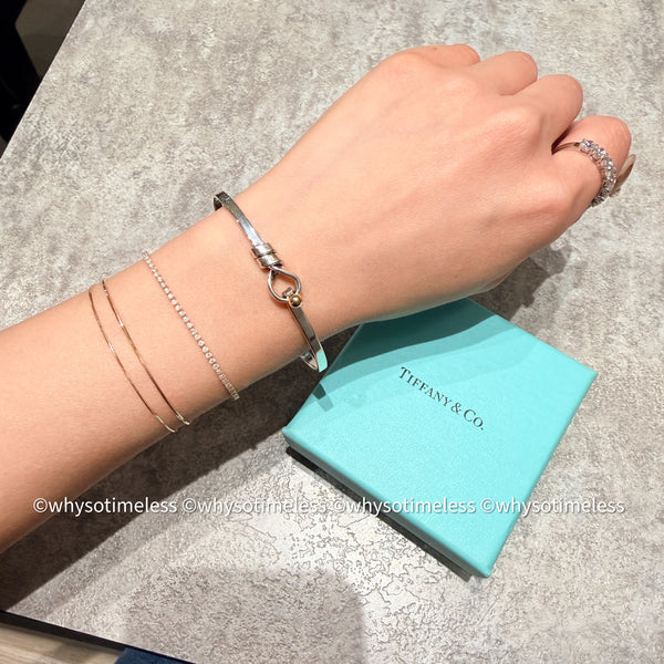 Vintage Tiffany & Co. Love Knot Bangle - 925 Silver 750 18K Gold