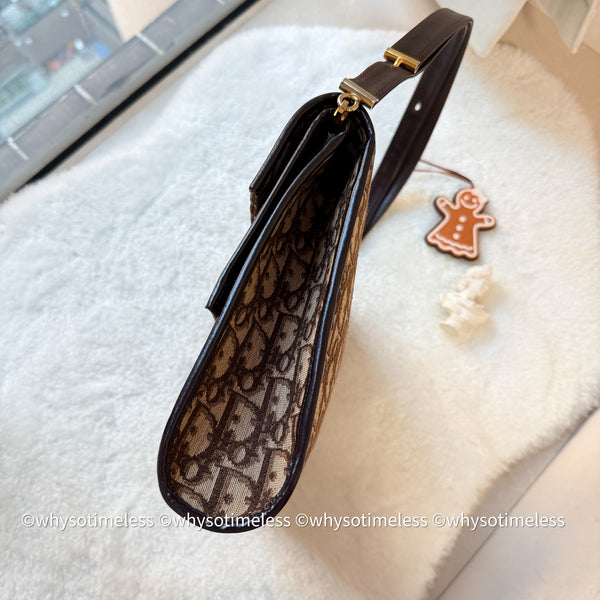 Vintage Dior Oblique 2-way Bag - Brown
