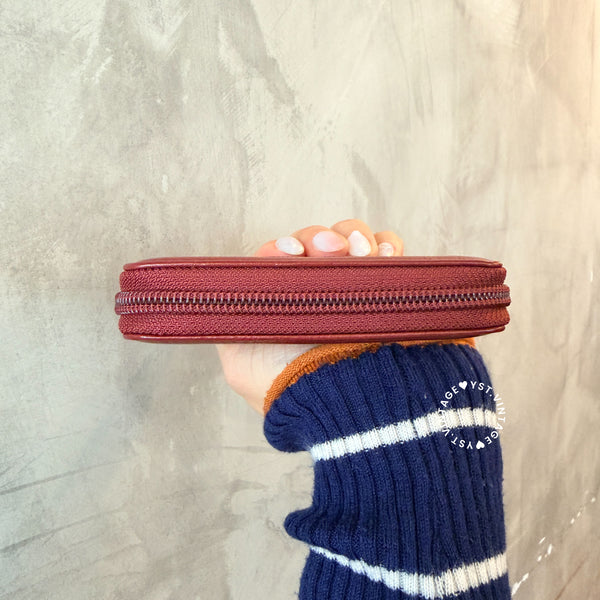 Pre-owned Chanel Coco Mark Card Holder / Coins Case - Burgundy