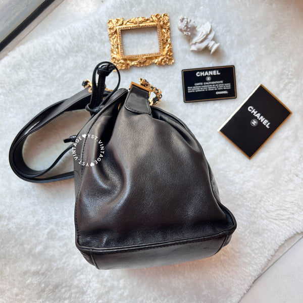 Vintage Chanel Bucket Bag - Black