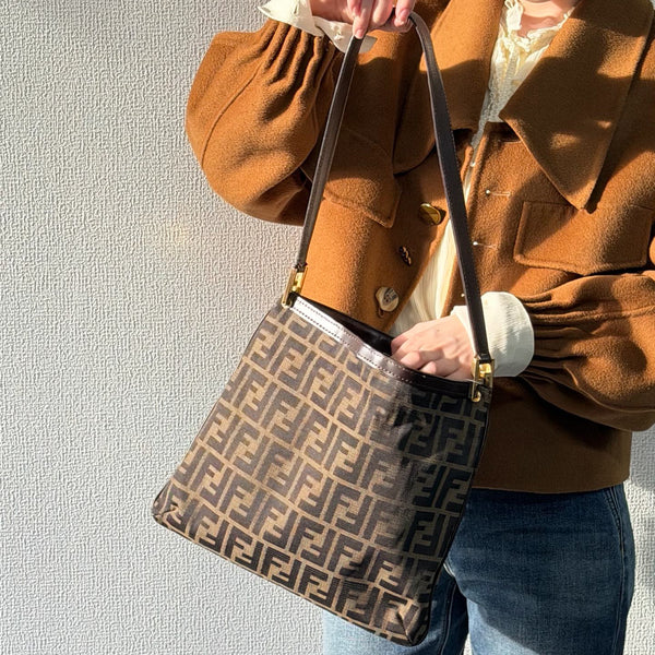 Vintage Fendi Zucca Tote Bag GHW