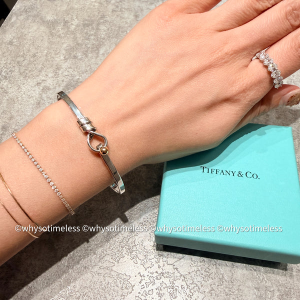 Vintage Tiffany & Co. Love Knot Bangle - 925 Silver 750 18K Gold