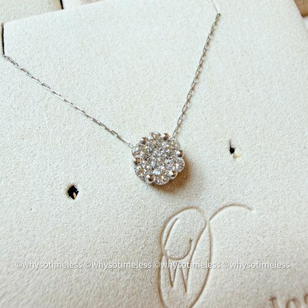 【Pre-order】0.30ct Natural Diamond Snowflake PT Necklace