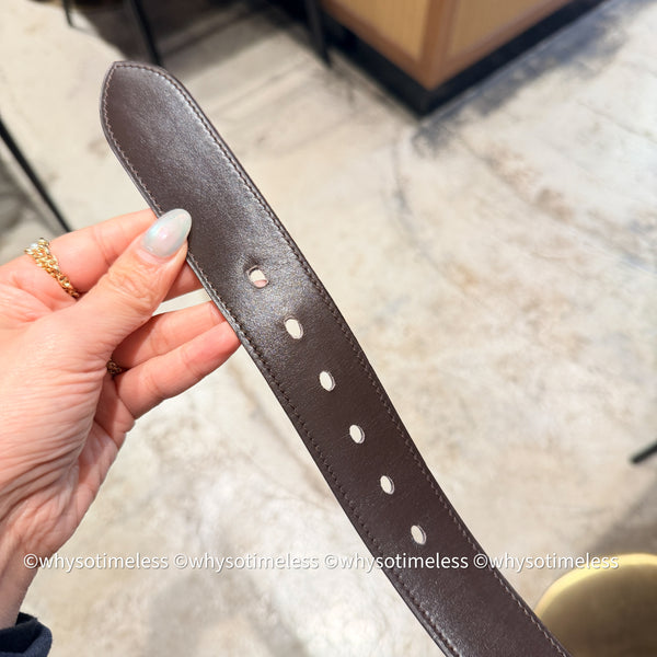 Vintage HERMÈS 1978’s Brevete H Belt Buckle & Reversible Leather Strap - GHW