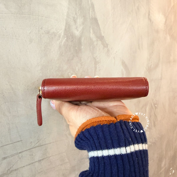 Pre-owned Chanel Coco Mark Card Holder / Coins Case - Burgundy
