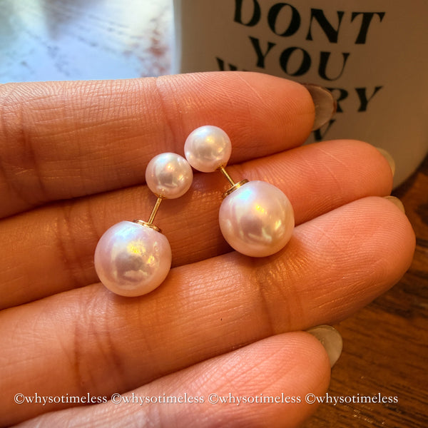 6/9mm Double Akoya 18KYG Earrings