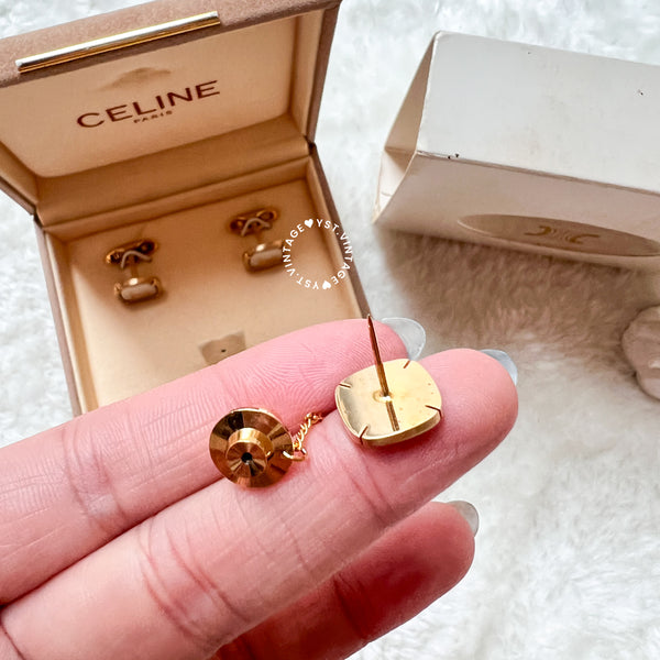 CELINE Horse Carriage Cufflinks Set with Original Box