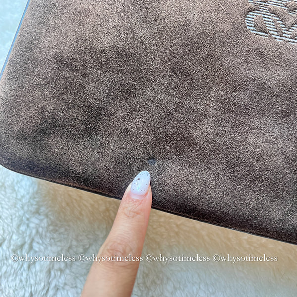 Vintage Loewe Suede Shoulder Bag - Brown
