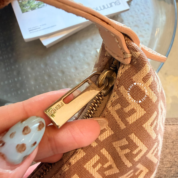 Vintage Fendi Zucca Hobo Bag GHW - Mellow Pink