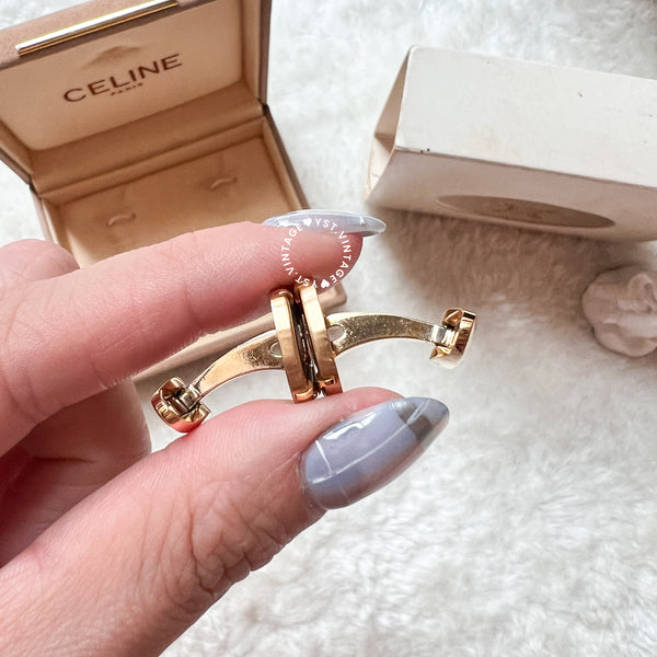 CELINE Horse Carriage Cufflinks Set with Original Box