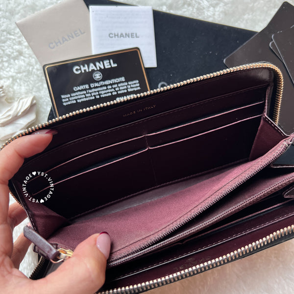 Pre-owned Chanel 2014's Caviar Long Wallet - Black