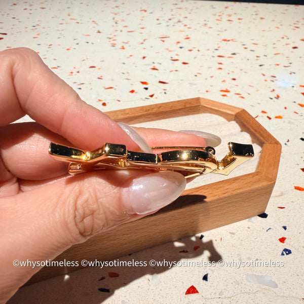 Vintage YSL Gold-Finish Metal Brooch