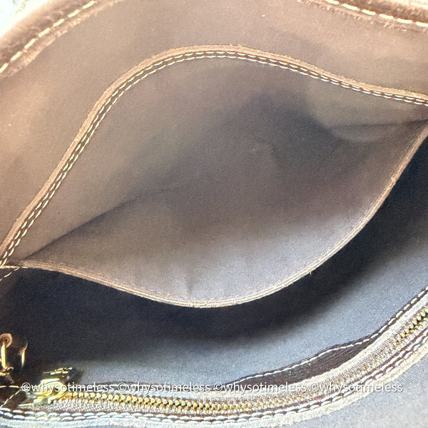Vintage LV Monogram Denim Bucket Bag - Chocolate Brown
