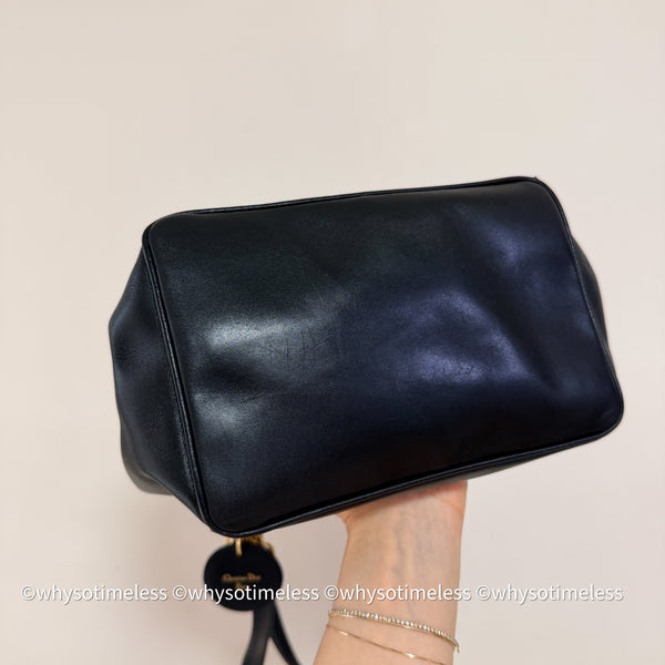 Vintage Lady Dior Shoulder Bag in Calf Leather - Black