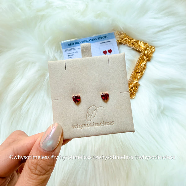 2.2ct Lab Grown Ruby 18KYG Earrings