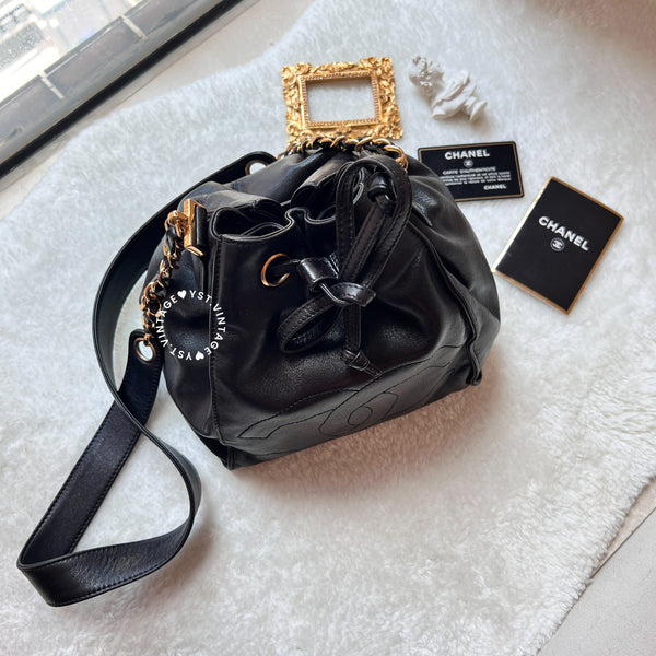 Vintage Chanel Bucket Bag - Black