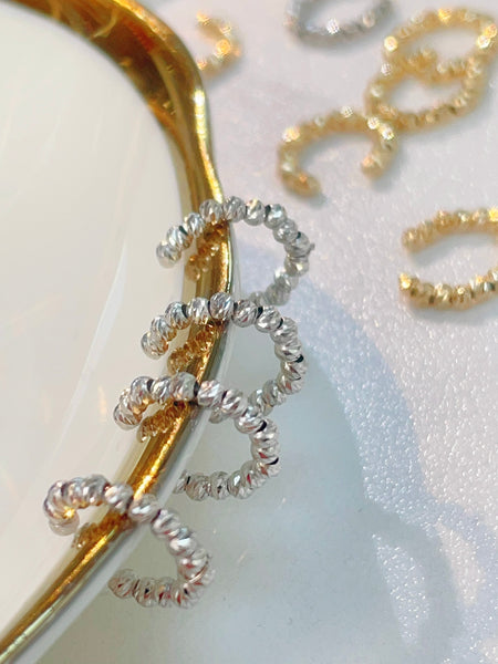 【Pre-order】18KYG/ WG Golden Ball Ear Cuff