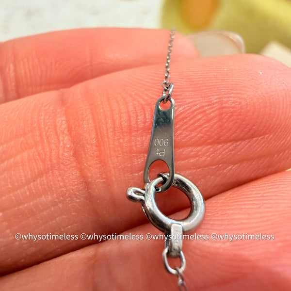 0.10ct Natural Diamond Horseshoe Shape PT Necklace