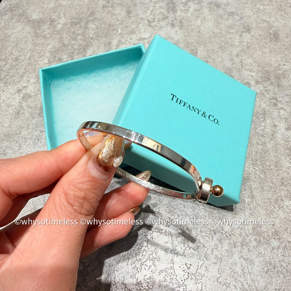 Vintage Tiffany & Co. Love Knot Bangle - 925 Silver 750 18K Gold