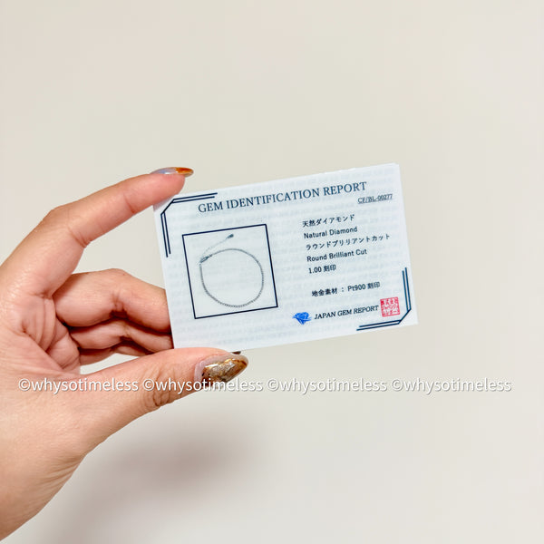 【Pre-order】1.0ct Natural Diamond Tennis Bracelet - 18KYG/ PT