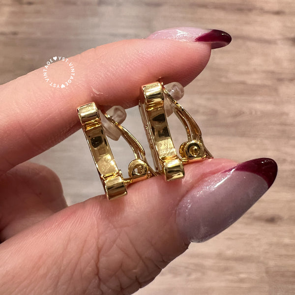 Vintage CELINE Gold-Finish Metal Triomphe Ear Clips