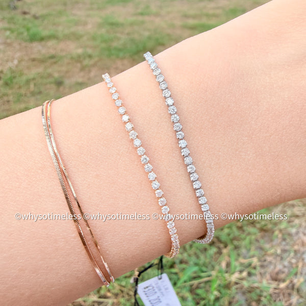 【Pre-order】1.0ct Natural Diamond Tennis Bracelet - 18KYG/ PT