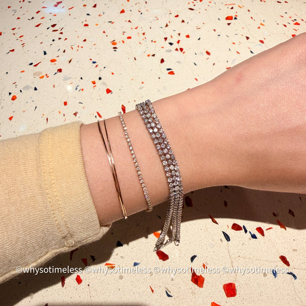 【Pre-order】1.0ct/ 2.0ct Natural Diamond Tennis Bracelet - 18KYG/ PT