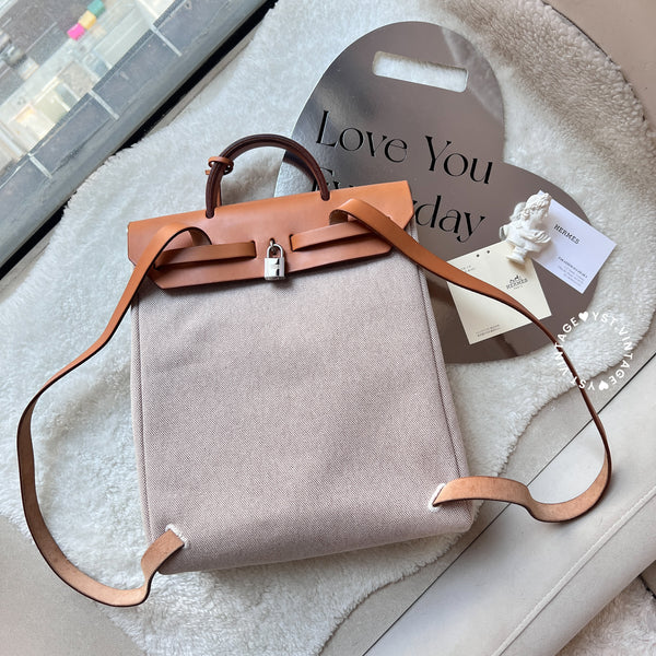 Vintage Hermès 2003 Herbag Ado Backpack PM - Beige