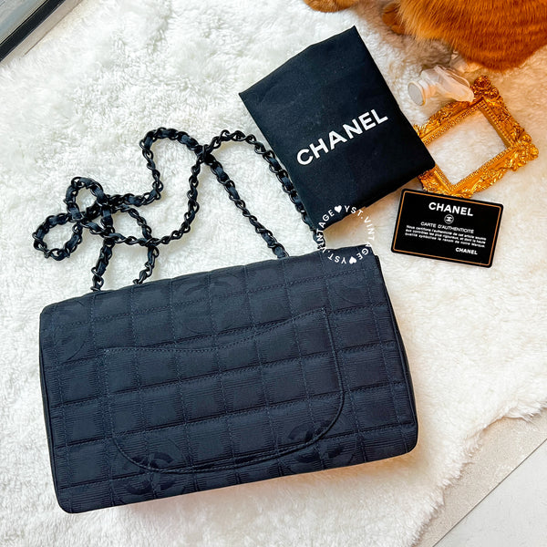 Vintage Chanel Coco Bar Classic Flap CF25 - Black 003