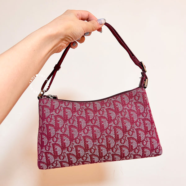 Vintage Dior Trotter Hobo - Burgundy