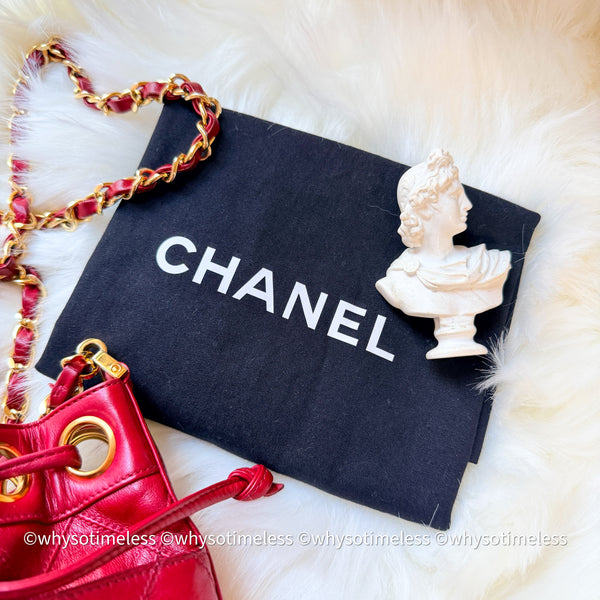 Vintage Chanel Mini Bucket Bag - Red