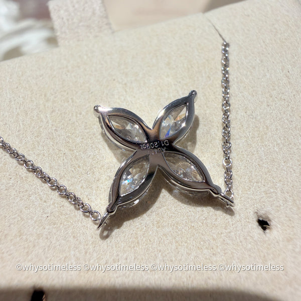 1.21ct Lab Grown Diamond 10K Marquise Brilliant Cut Clover Necklace