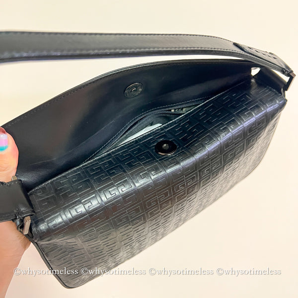 Vintage Givenchy Monogram Box Hobo - Black (Made in Japan)