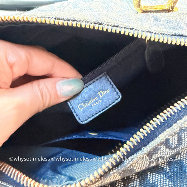 Vintage Dior Trotter 25cm Boston Bag - Navy 002