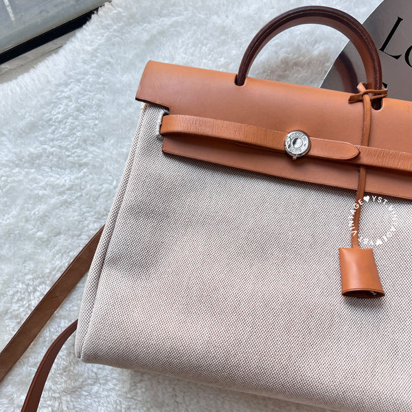 Vintage Hermès 2003 Herbag Ado Backpack PM - Beige
