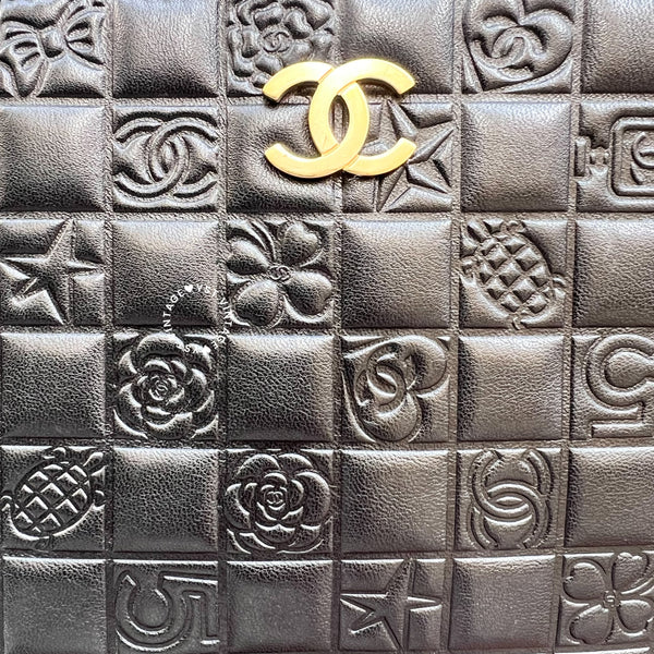 Vintage Chanel Camellia Vivian Tote Bag - Black