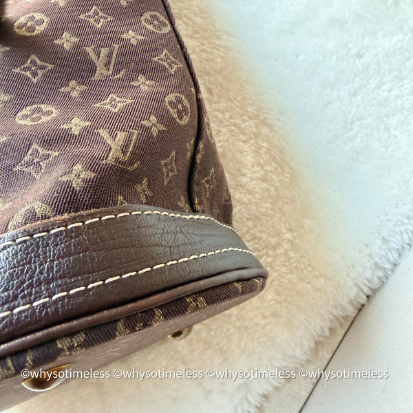 Vintage LV Monogram Denim Bucket Bag - Chocolate Brown