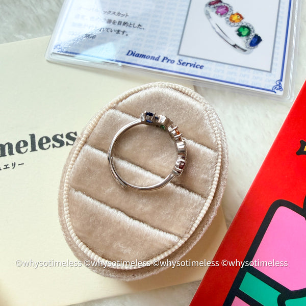 Rainbow Sapphire Zircon Silver Ring