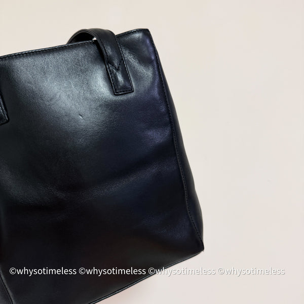 Vintage Lady Dior Shoulder Bag in Calf Leather - Black