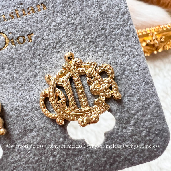 Vintage Dior Gold-Finish Metal Pumpkin Car Ear Clips