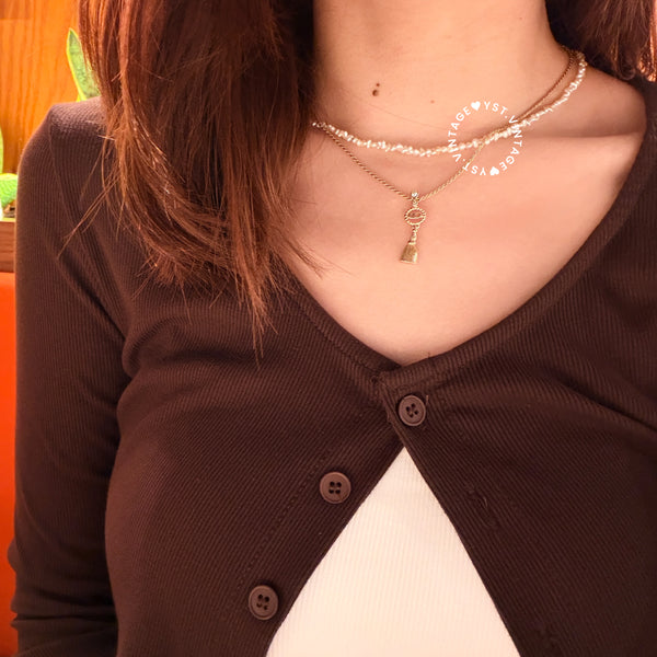 Vintag Dior CD Twist Ring Rhinestone Tassel Necklace