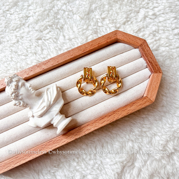 Vintage Givenchy Twist 24KGP Ear Clips