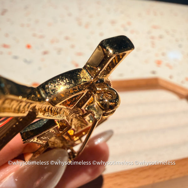 Vintage YSL Gold-Finish Metal Brooch