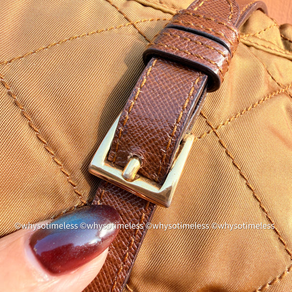 Vintage Prada Mini 2-way Belt Bag - Ginkgo Leaf Brown