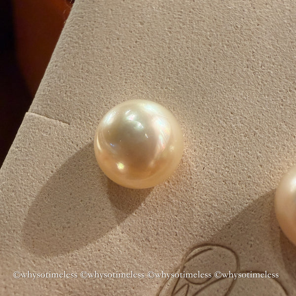 11-12mm 南洋金珠 18KYG Earrings