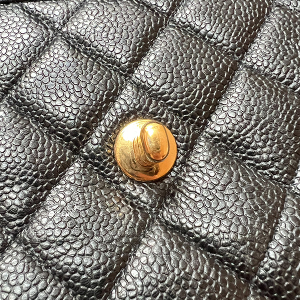 Vintage CHANEL Caviar Camera Bag with Golden Ball - Black