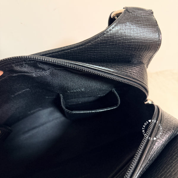 Vintage Loewe Croissant Shoulder Bag - Black
