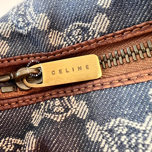 Vintage CELINE Denim Triomphe Lunch Box Bag 002